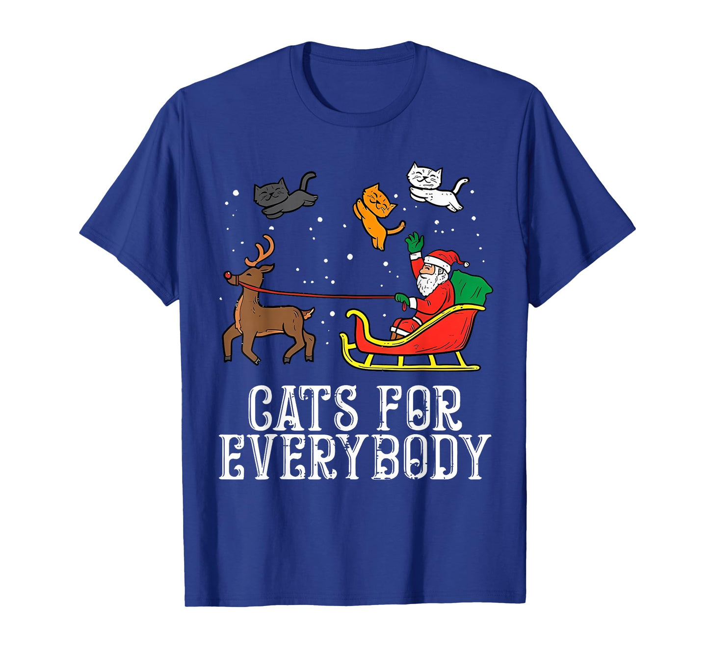 Cats for Everybody Christmas Cat Funny Xmas Women Santa T-Shirt