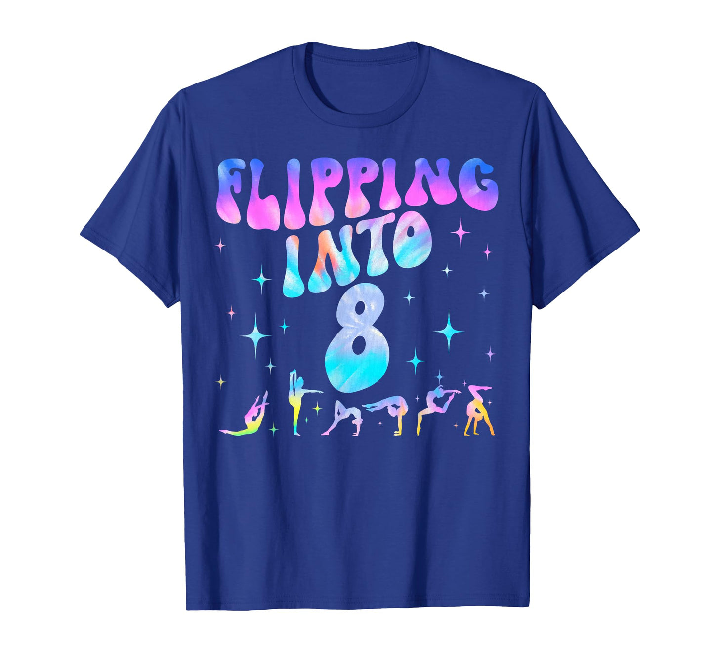 Flipping Into 8th Birthday Gymnastic 8 Years Old Girl Party T-Shirt