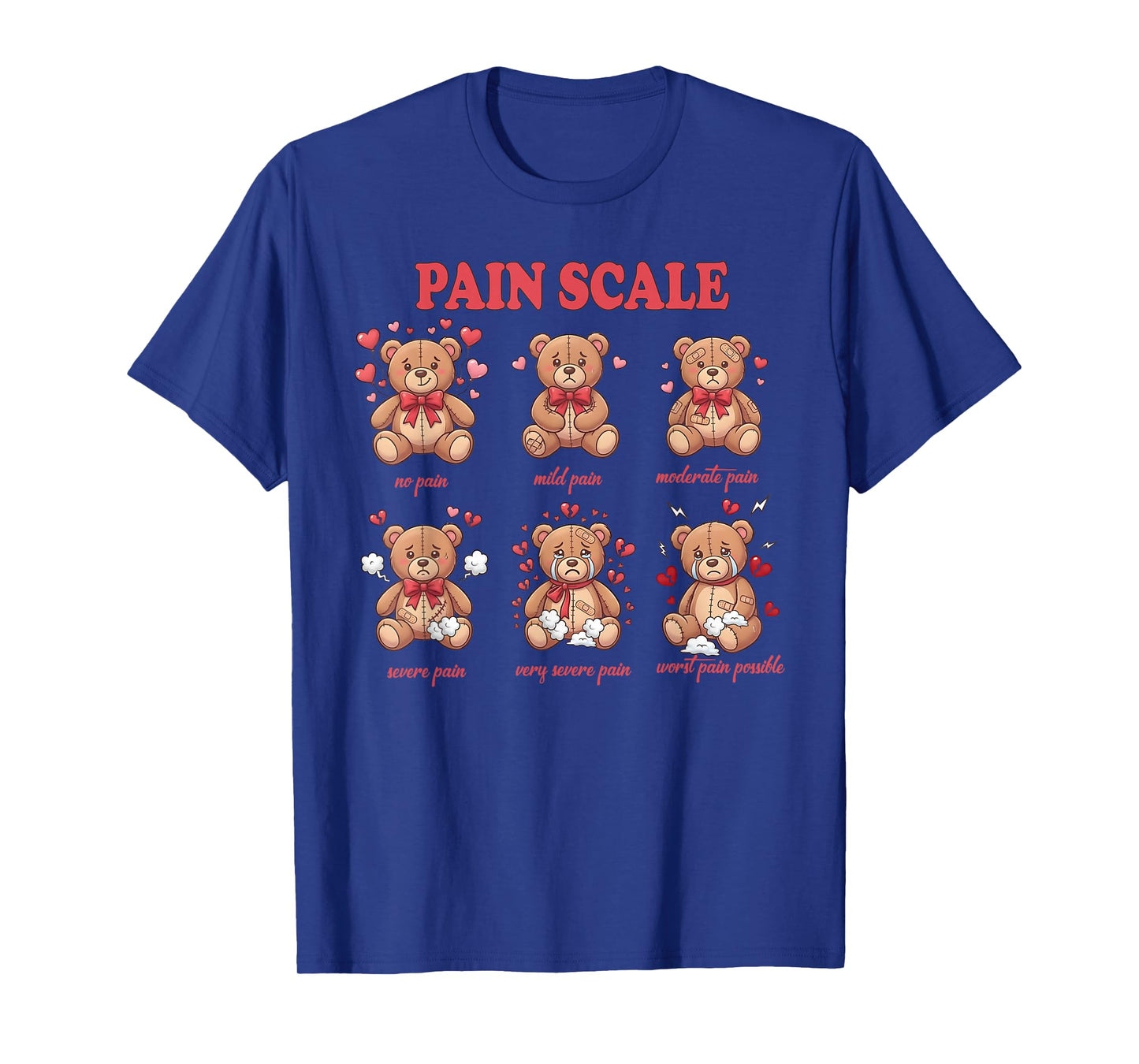 Funny Pain Scale Valentines Day Trauma Nurse Doctor Medical T-Shirt
