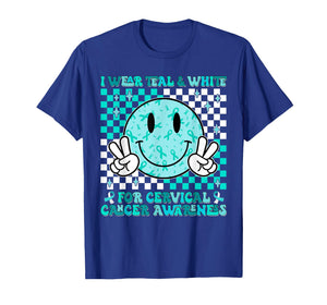 in January We Wear Teal and White Cervical Cancer Awareness T-Shirt