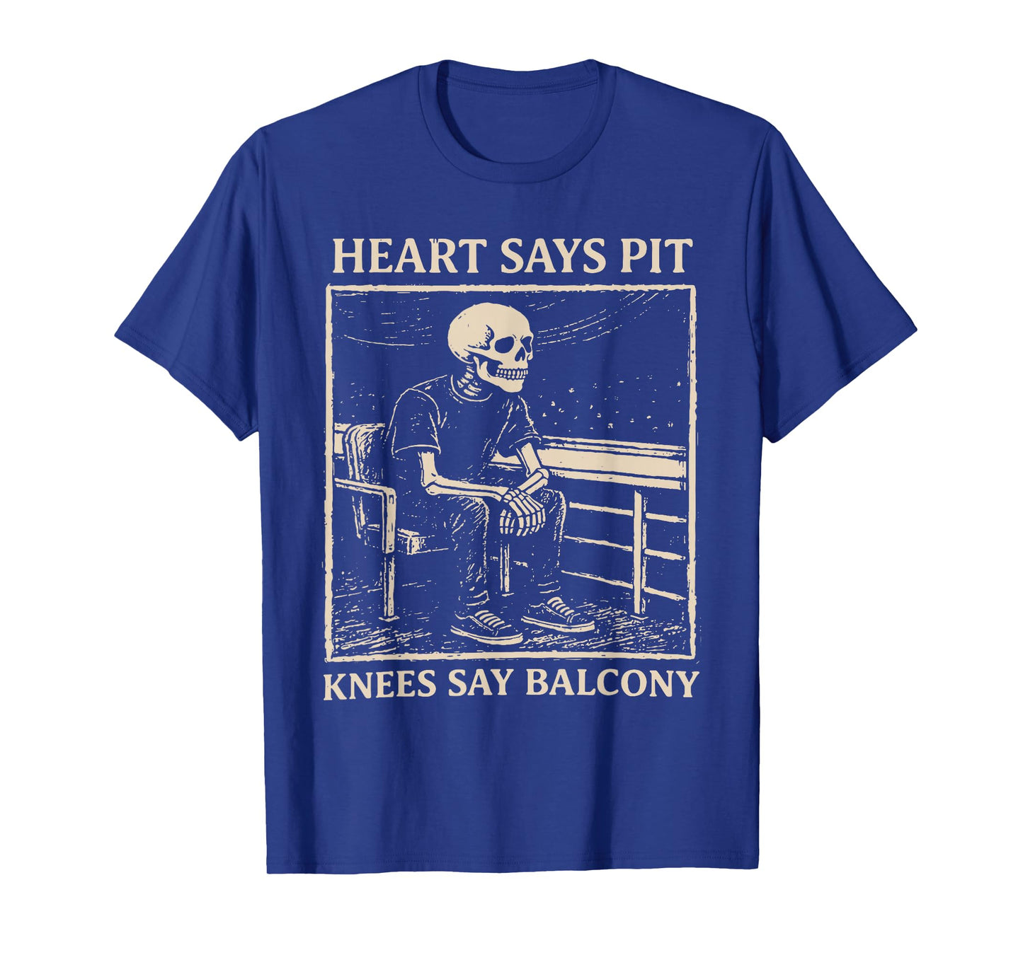 Heart Says Pit Knees Say Balcony Retro Vintage T-Shirt