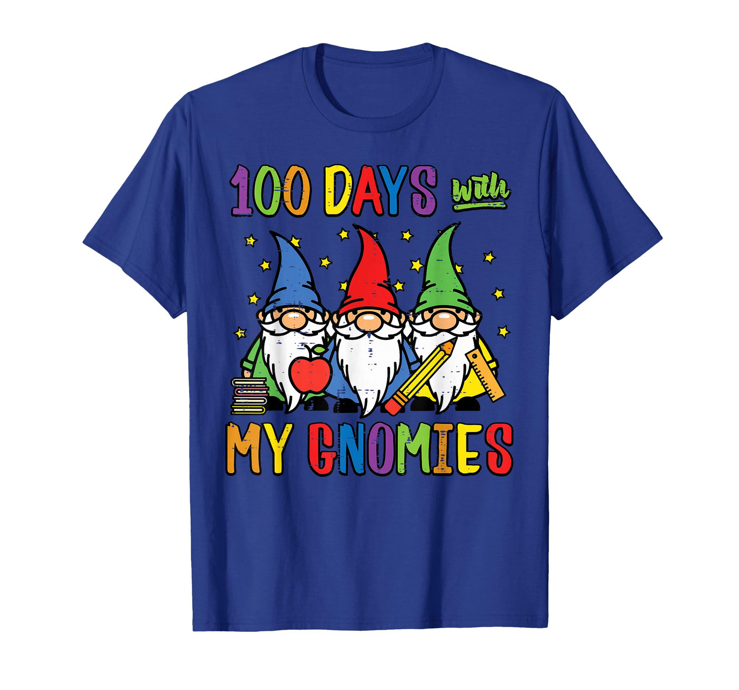 100 Days of School with Gnomies Funny 100th Day Women Kids T-Shirt
