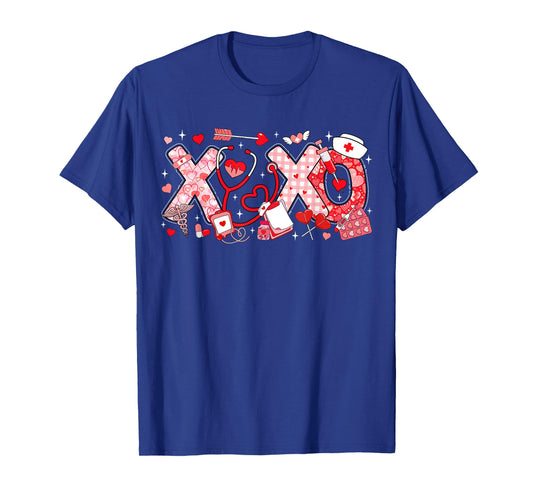 XOXO Stethoscope Nurse Valentines Day ER ICU NICU RN Nurses T-Shirt