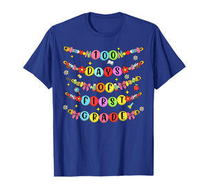 100 Days of First Grade Teacher Kid Friendship Bracelet T-Shirt