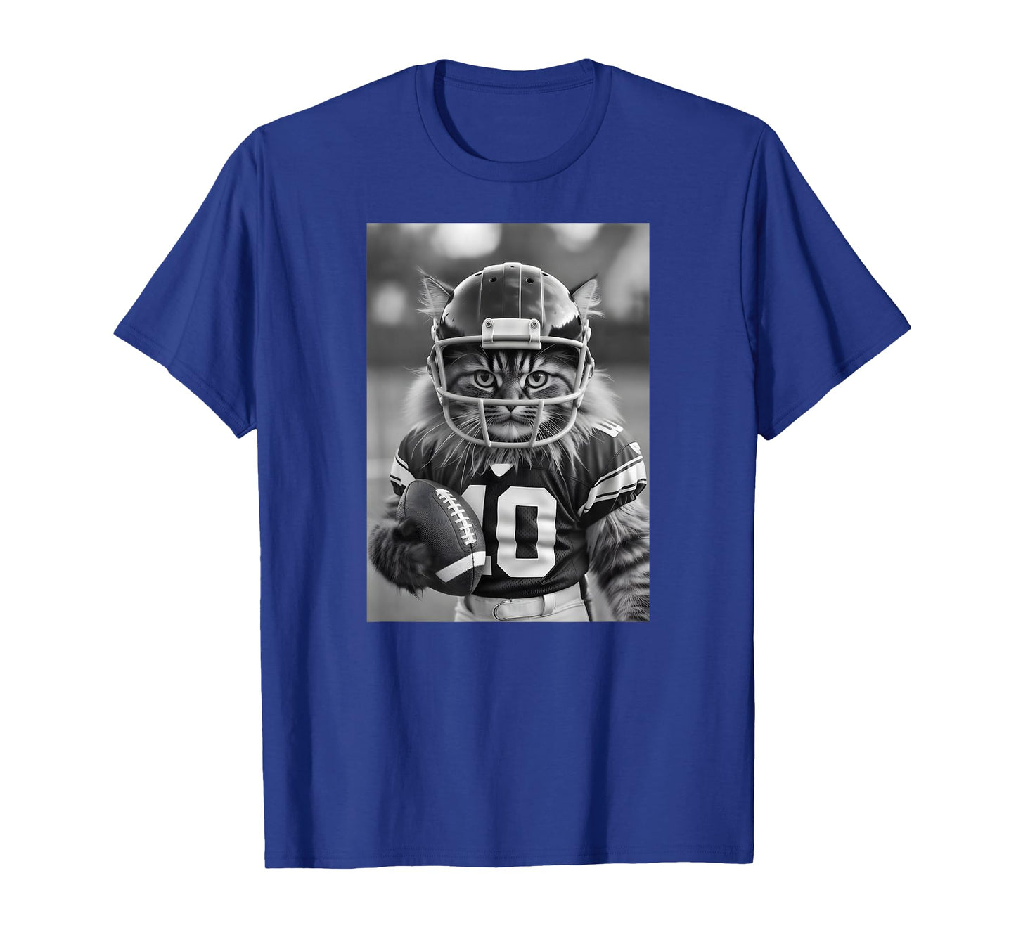 Funny Football Cat American Football Cat Player T-Shirt