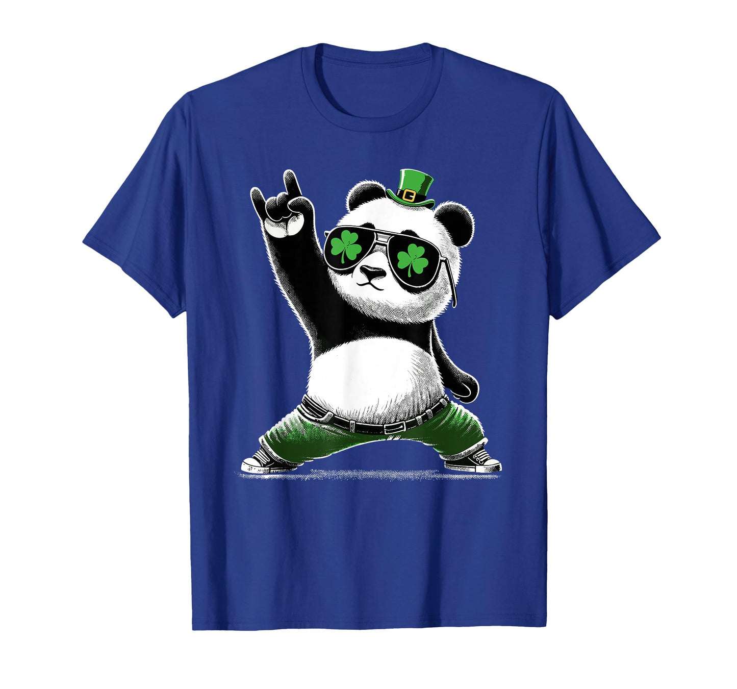 Panda Rocks St Patty's Shamrock Funny St Patrick's Day T-Shirt