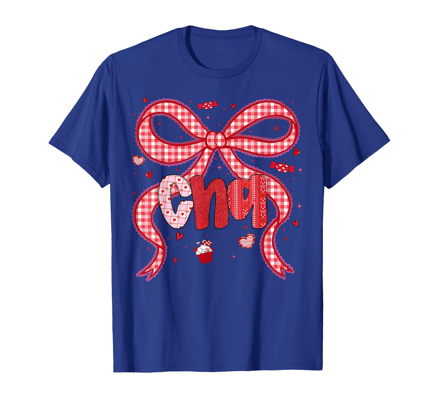 Valentine CNA Nurse Coquette Bow Stethoscope Girl Women T-Shirt