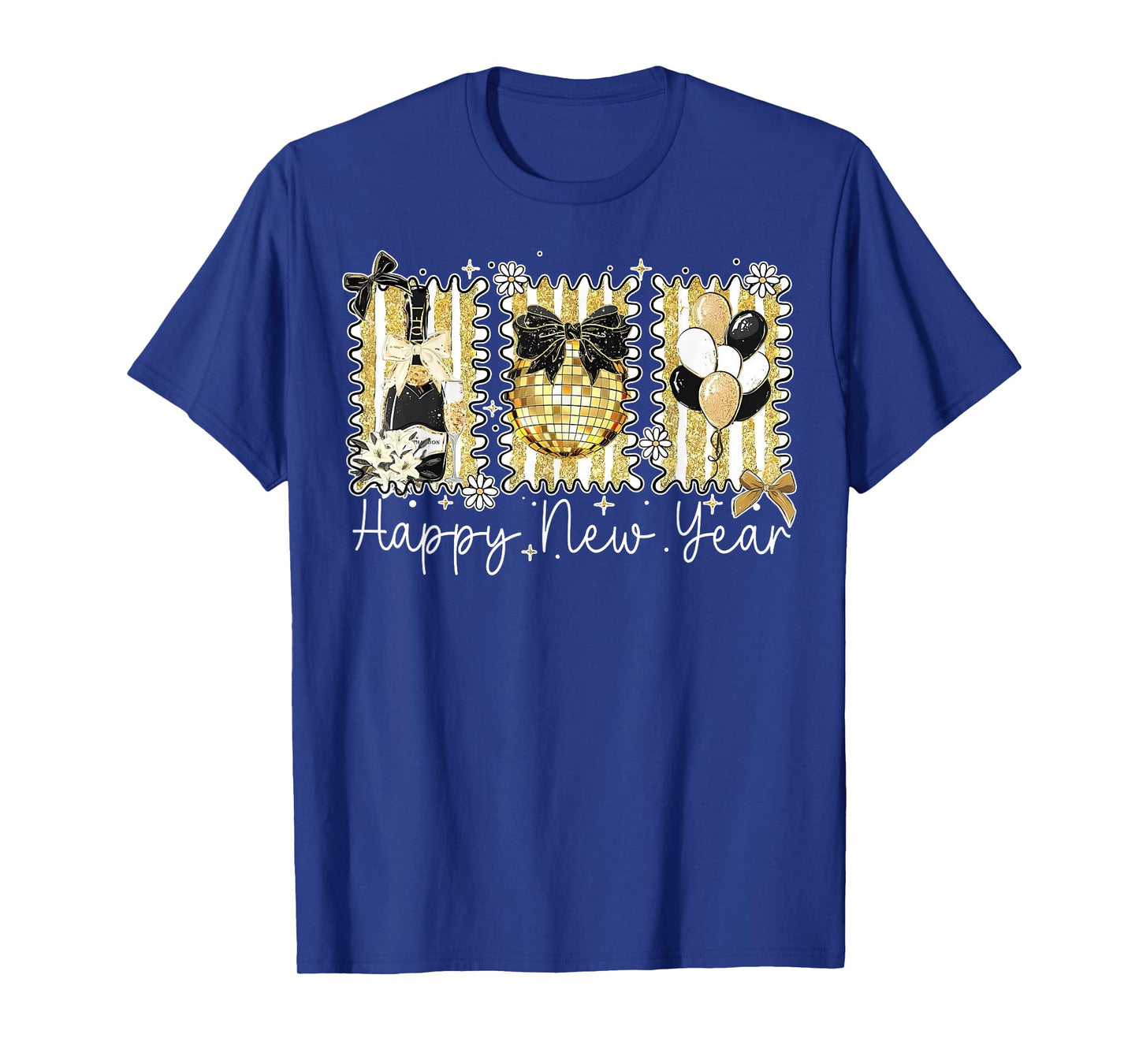 Happy New Year 2026 Disco Ball Bow New Year's Eve Party T-Shirt