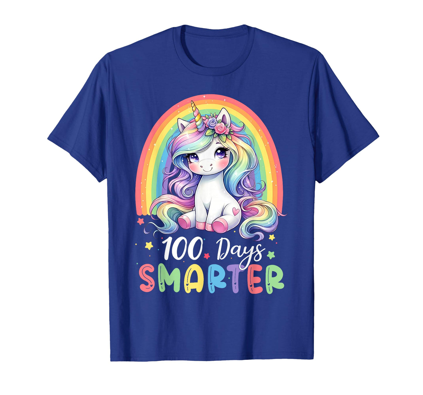 100 Days Smarter Kids Girls Unicorn 100th Day of School T-Shirt