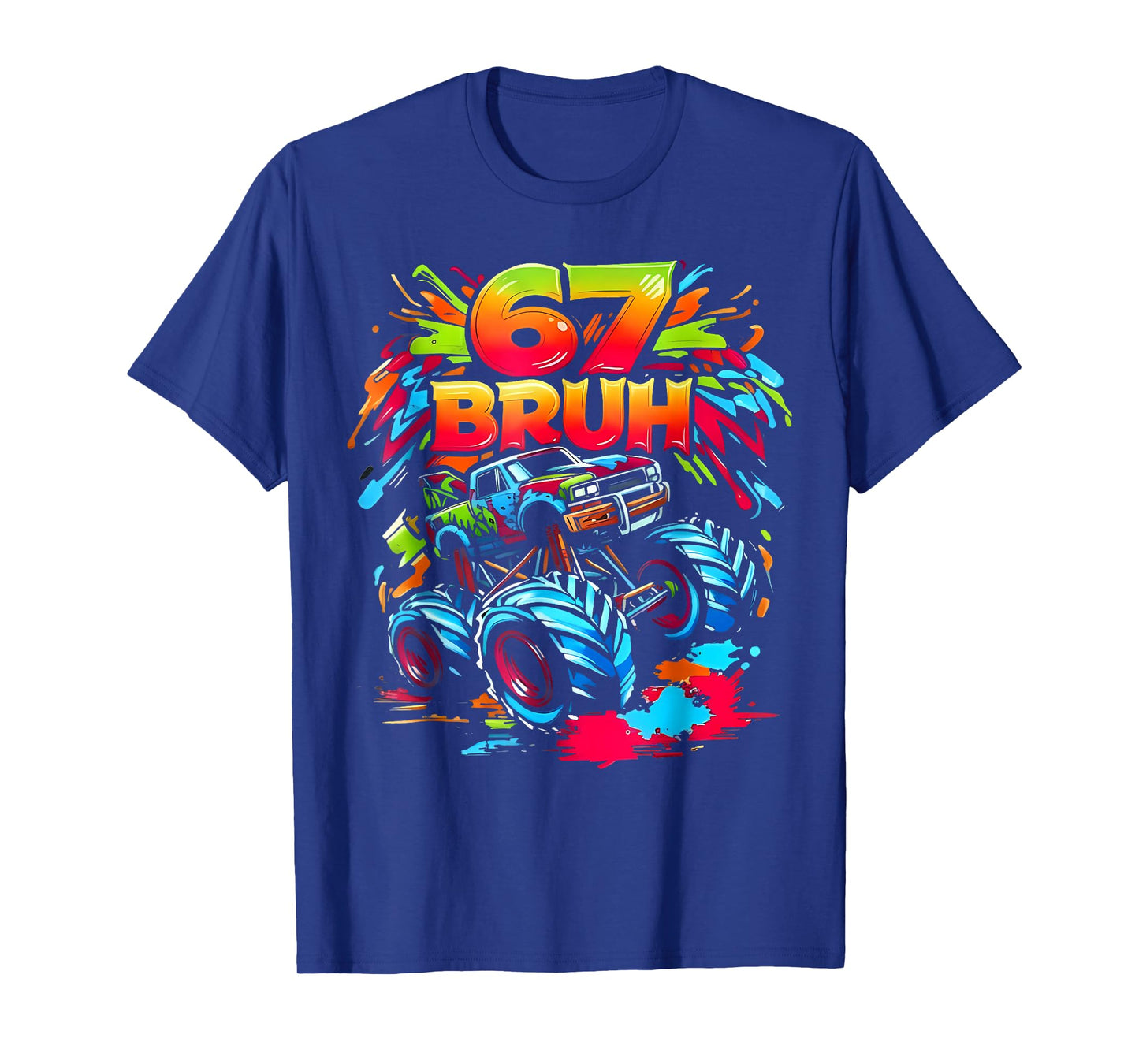 Retro 67 Bruh Monster Truck Birthday Boy Gift for Boys Kids T-Shirt