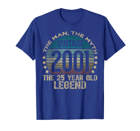 25 Year Old Gifts Vintage 2001 Limited Edition 25th Birthday T-Shirt