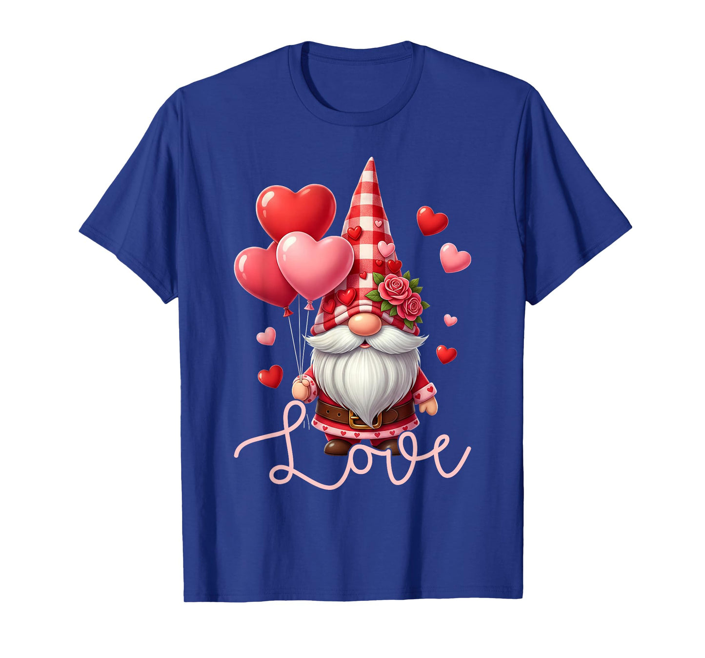 Love Valentines Gnomes Cute Red Hearts Gnome Women Girls T-Shirt