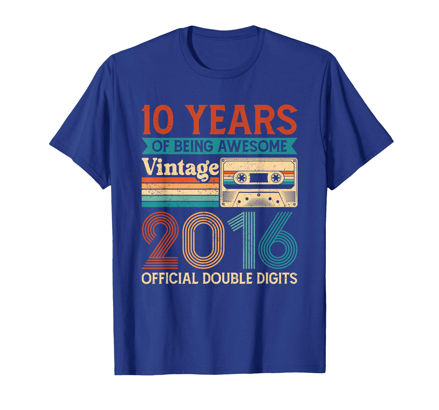 Vintage 2016 Official Double Digits 10yrs Old 10th Birthday T-Shirt