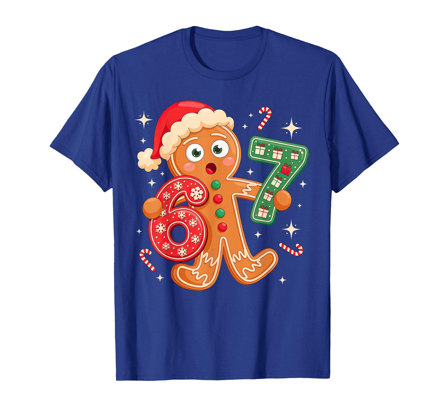 Gingerbread Six Seven 67 Meme 6 7 Christmas T-Shirt
