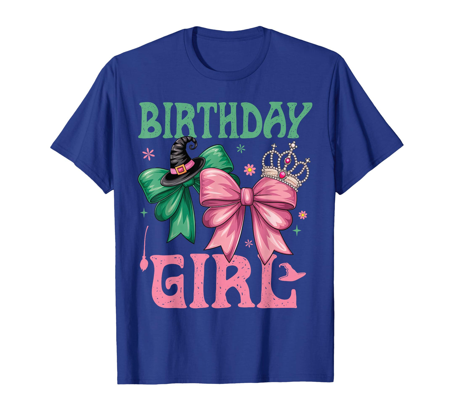 Birthday Girl Pink and Green Birthday Witch Women Girl Kids T-Shirt