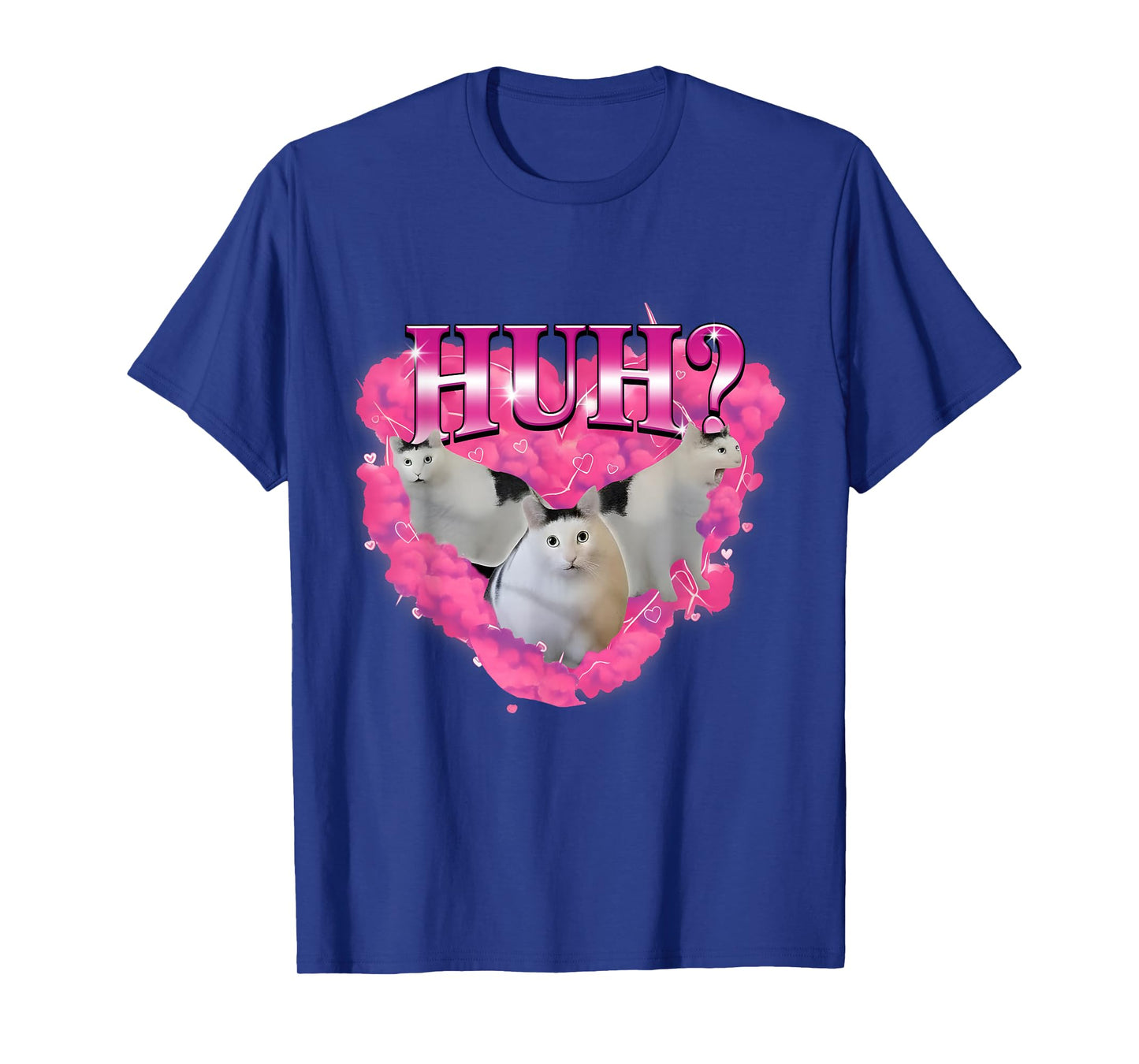 Huh Funny Dank Cat Meme Ugly Unhinged 90s Retro Vintage T-Shirt