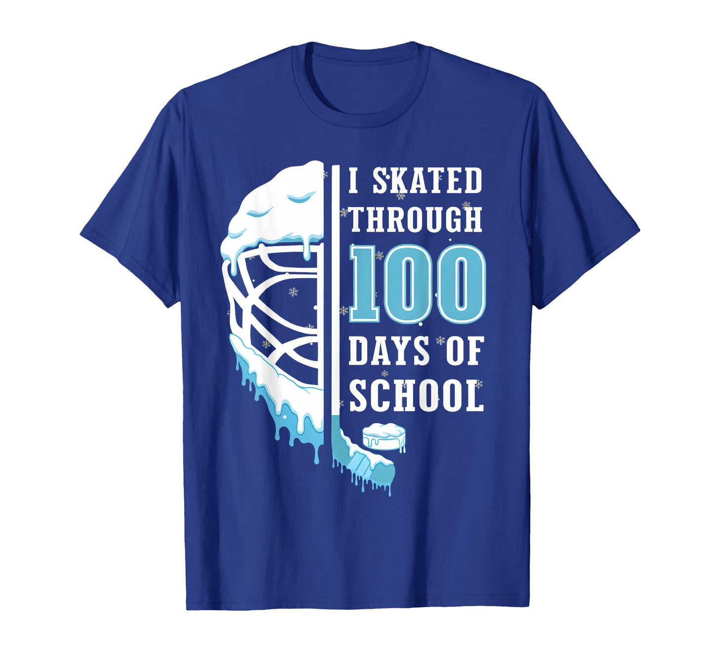 I Skated Through 100 Days of School Ice Hockey Boy 100th Day T-Shirt