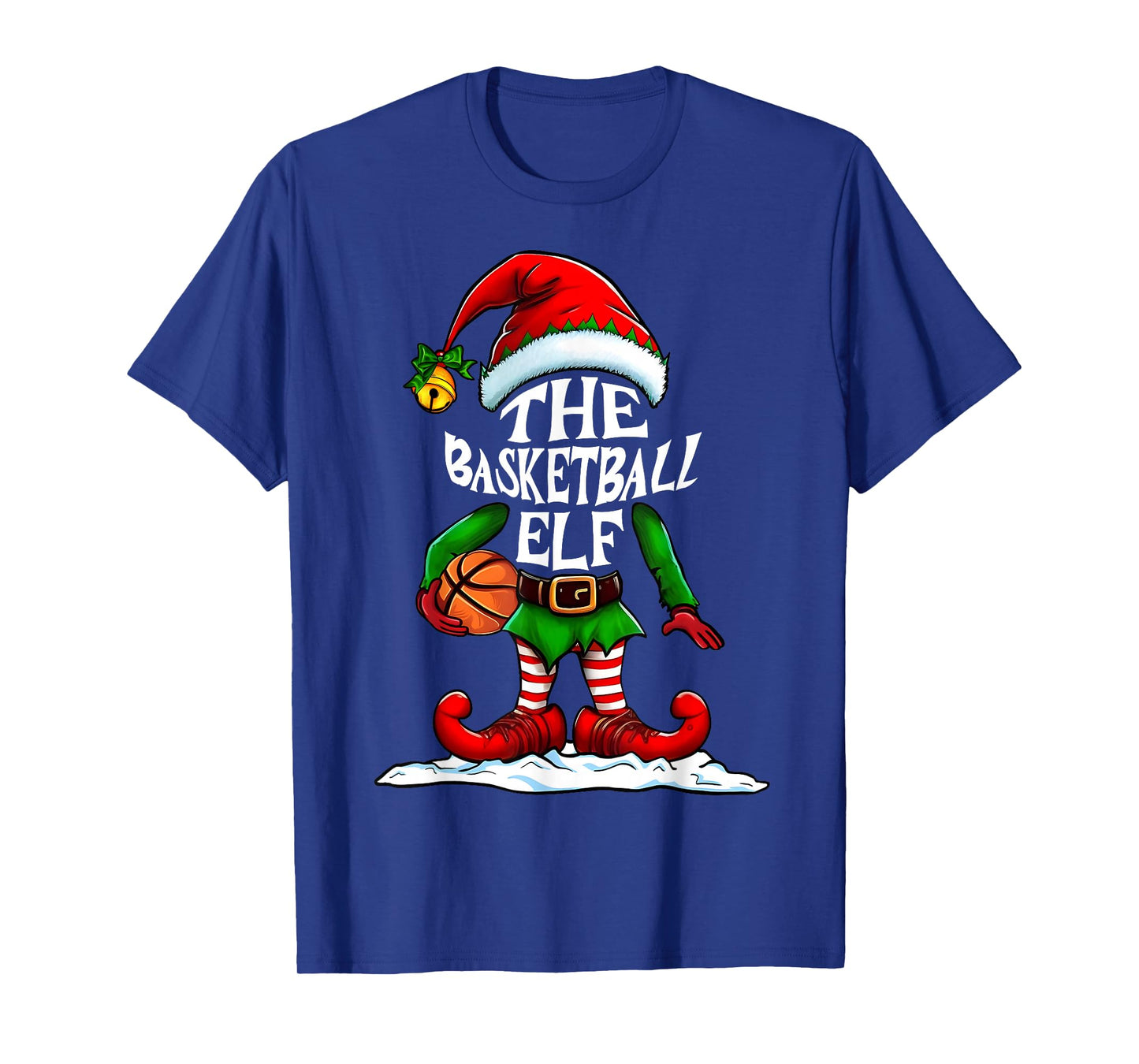 Basketball Elf Family Matching Christmas Holiday Sports T-Shirt