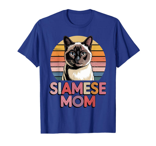 Retro Siamese Mom Meezer Cat T-Shirt