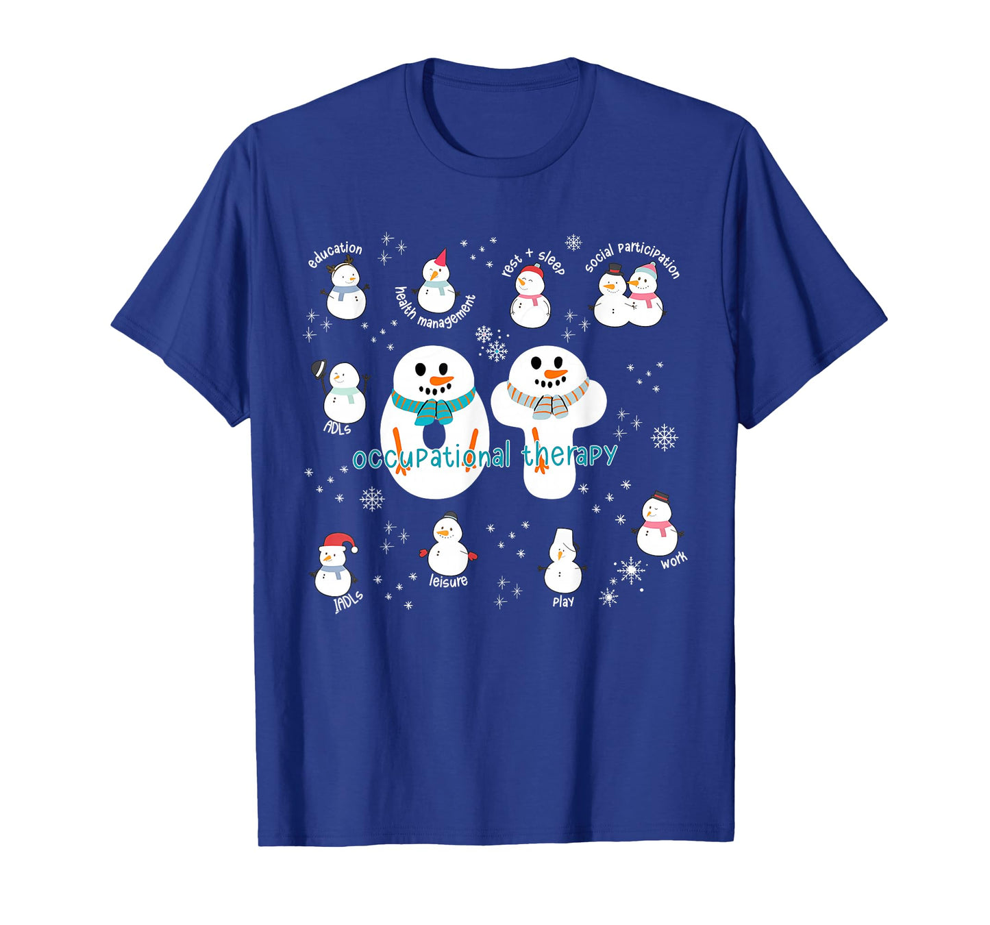Occupational Therapy Christmas Snowman OT Therapist Xmas T-Shirt