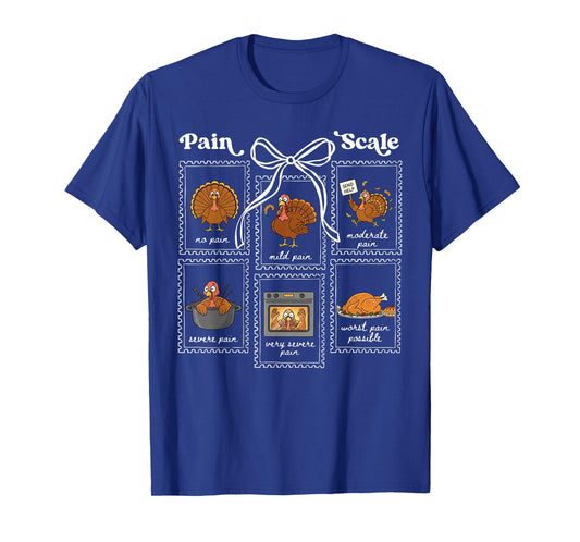 Pain Scale Turkey Pain Assessment Trauma Thanksgiving Stamp T-Shirt