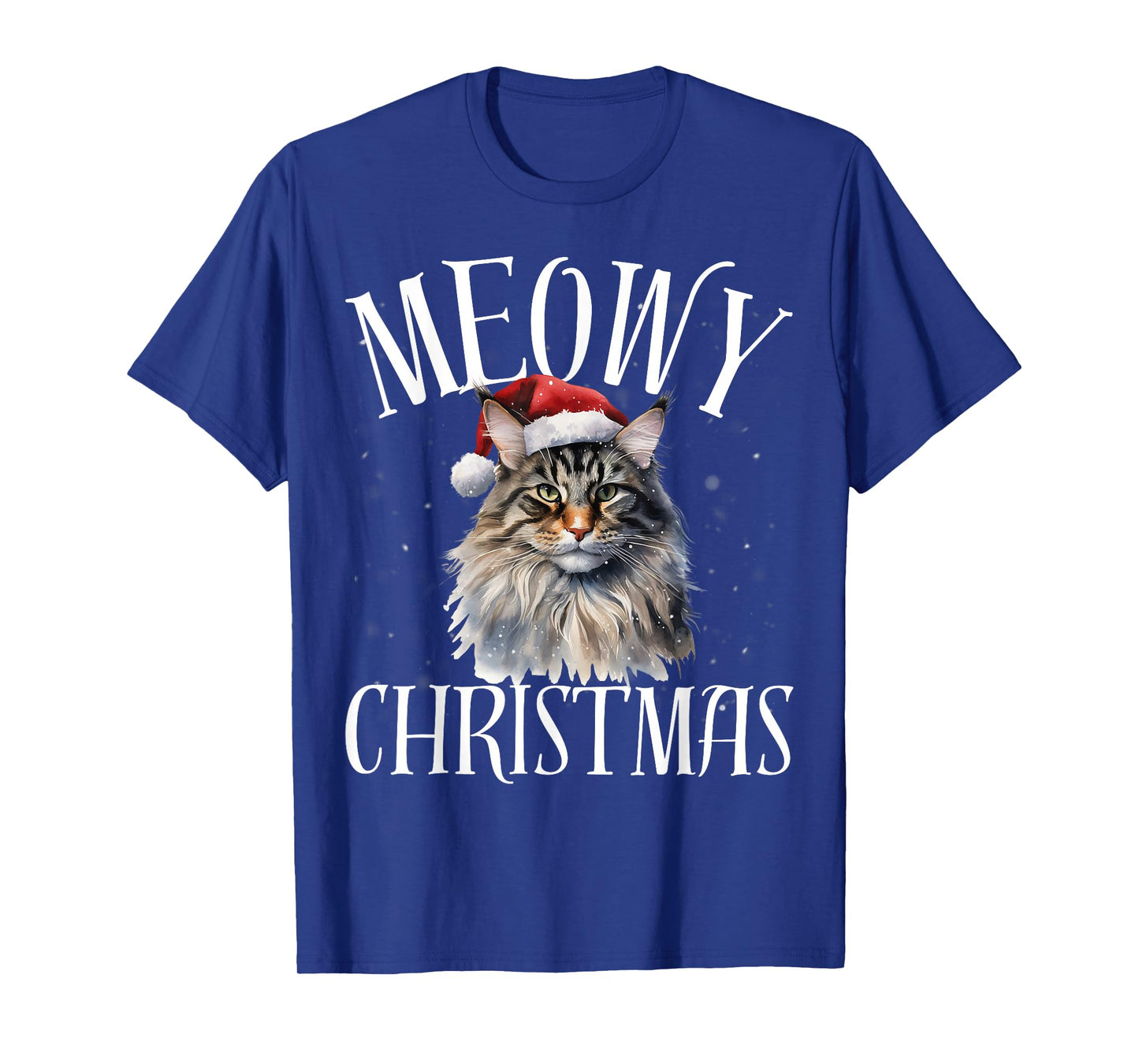 Funny Meowy Christmas Maine Coon Cat Merry Xmas Holiday T-Shirt