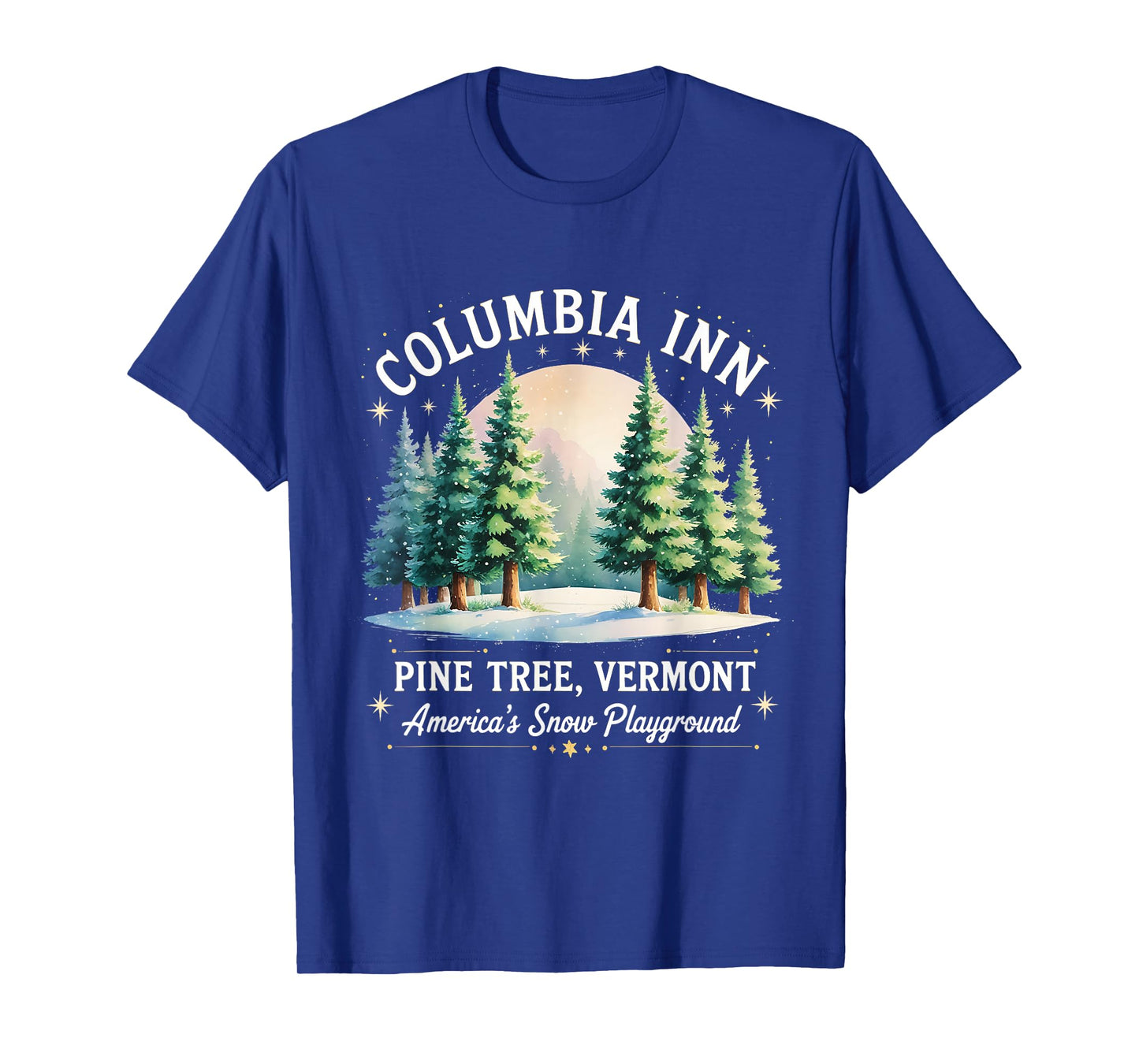 Columbia Inn Pine Tree Frosty Cozy Winter Christmas T-Shirt