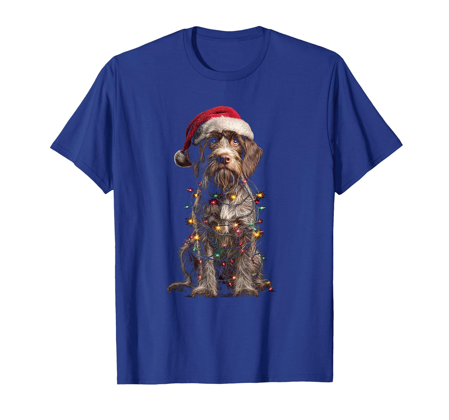 Wirehaired Pointing Griffon Christmas Graphics Dog Lights T-Shirt