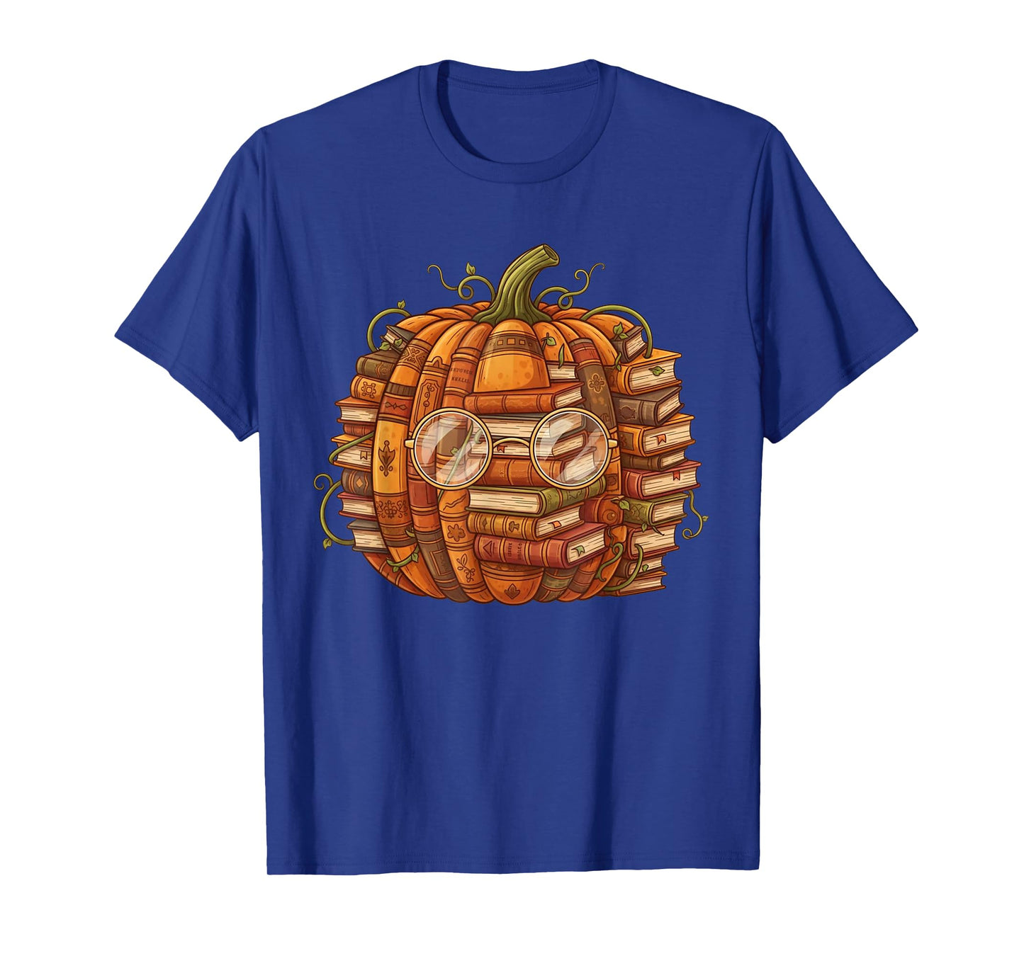 Smart Book Pumpkin Retro Fall Teacher Reading Halloween T-Shirt