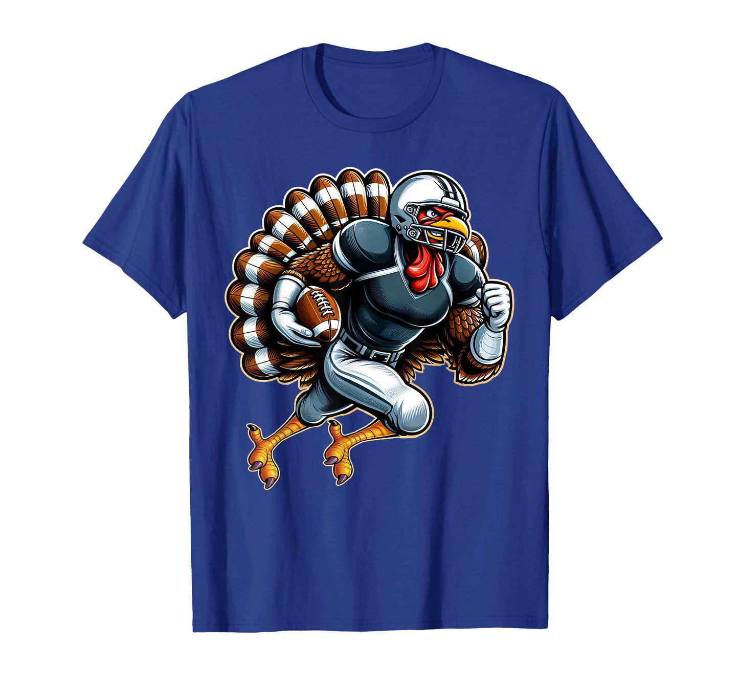 Funny Turkey Playing Football Thanksgiving Shirts Boys Men T-Shirt