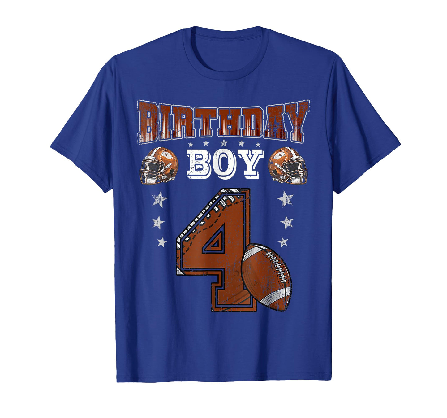 4th Birthday Boy Football Lover Theme 4 Years Old T-Shirt