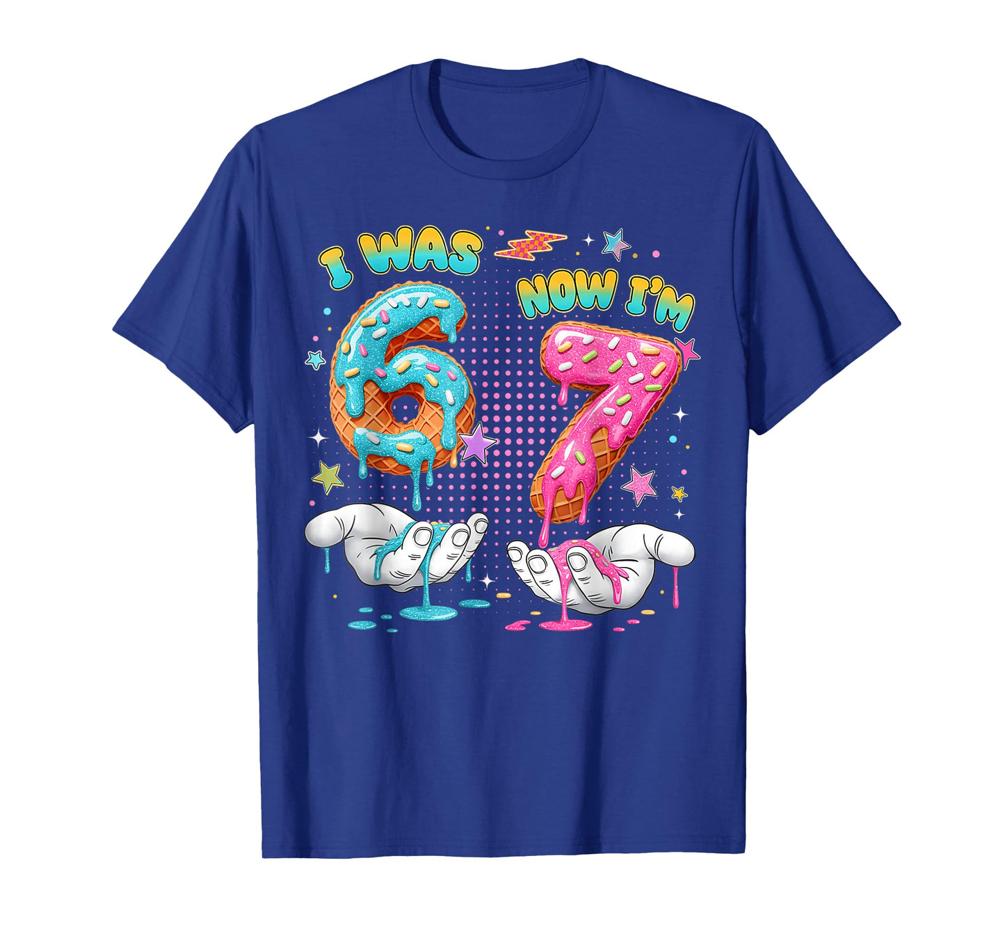 7 Year Old Birthday Funny I was 6 Now I'm 7 Boy Girl Kid T-Shirt