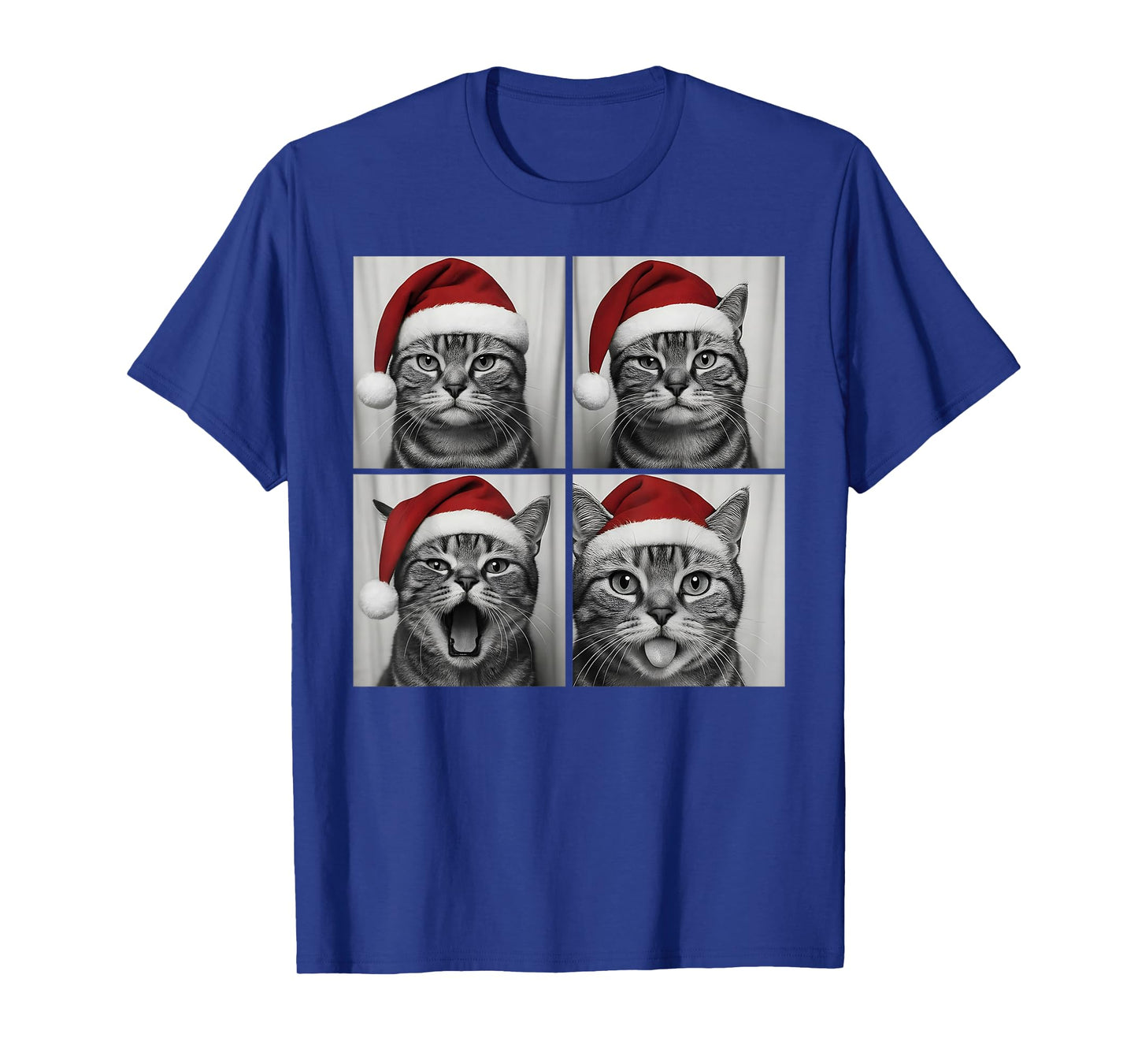 Funny Christmas American Shorthair cat Santa Photo Booth T-Shirt