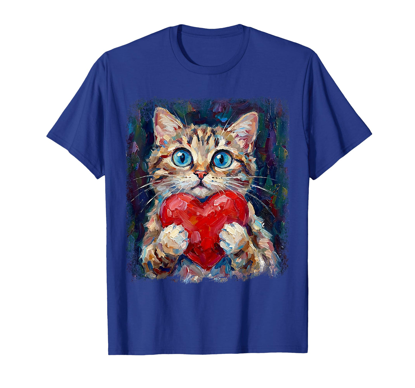 Cute Cat Holding Heart Valentine Kitten Lovers T-Shirt