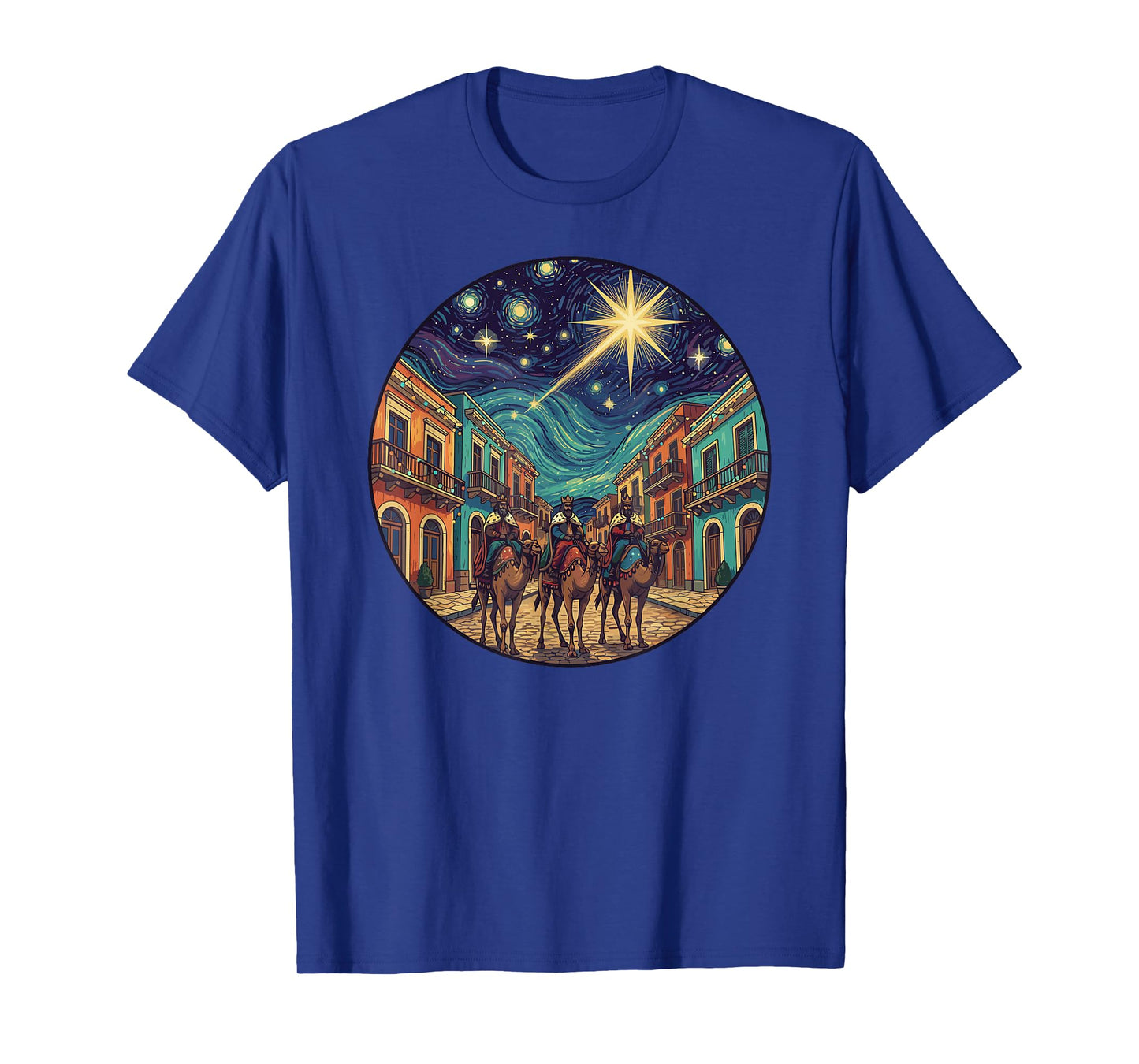 Three Kings Day San Juan Street Starry Night Style T-Shirt