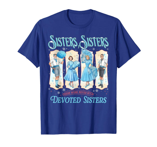 Devoted Sisters White Xmas Merry Christmas Snowflake Holiday T-Shirt