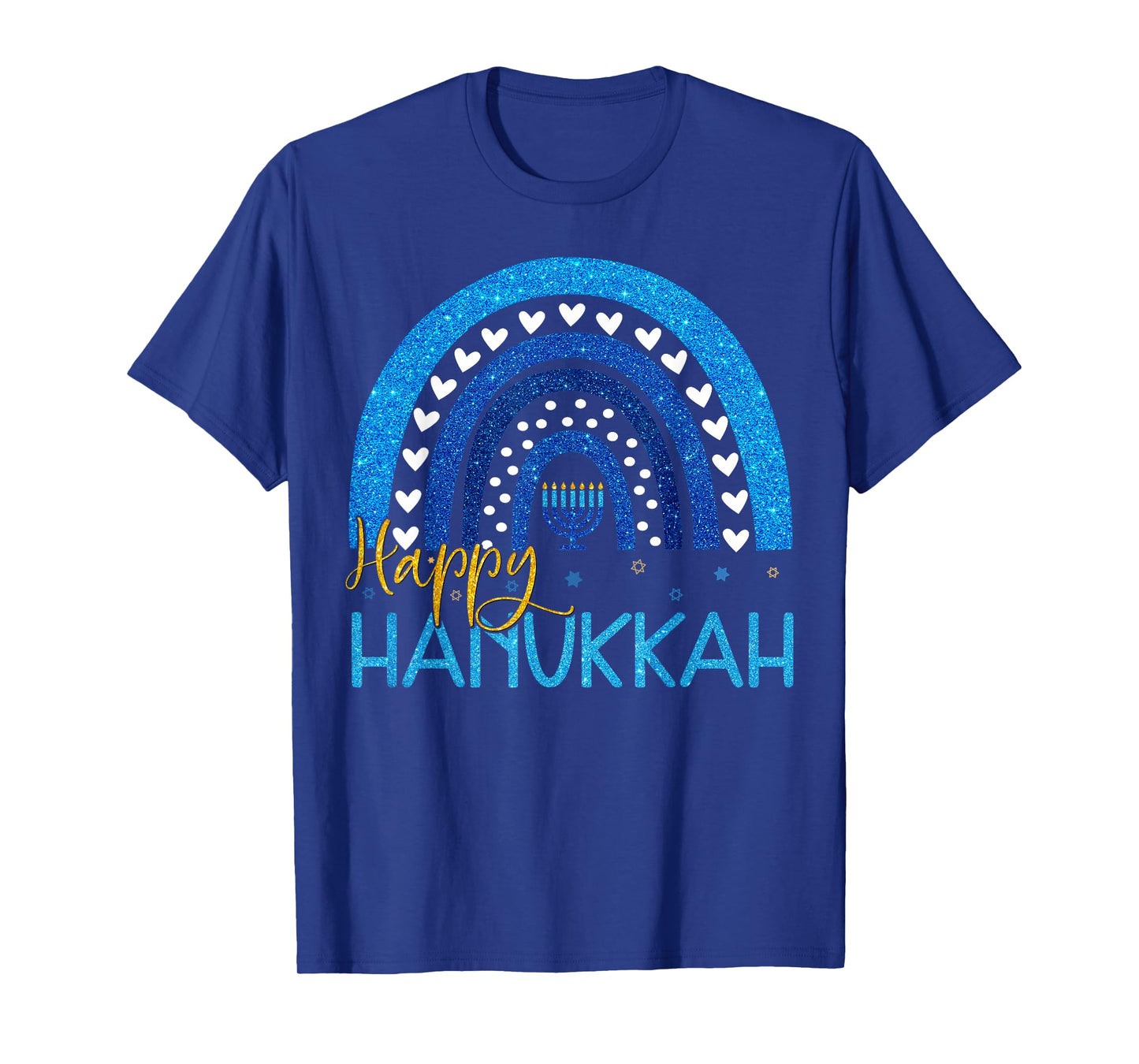 Happy Hanukkah Menorah Rainbow Jewish Gift Women Kid Toddler T-Shirt