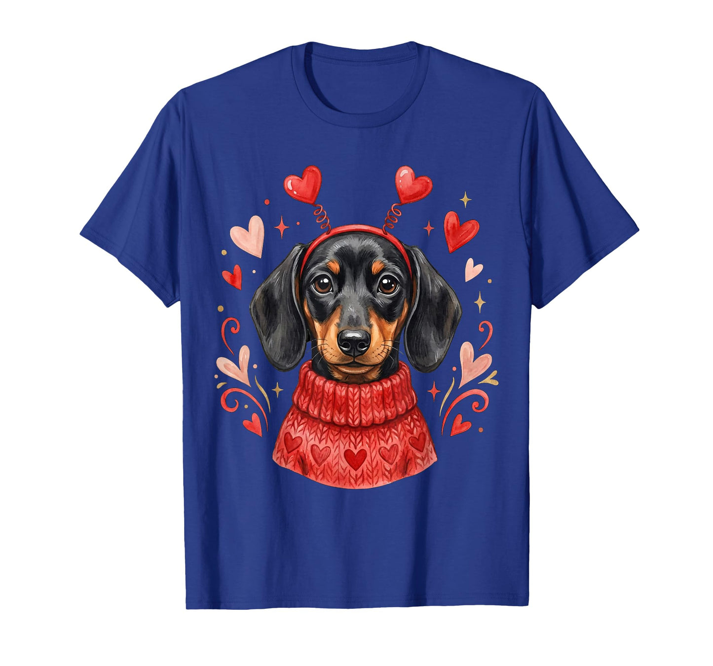 Cute Dachshund Valentines Dogs with Hearts Dog Valentine T-Shirt