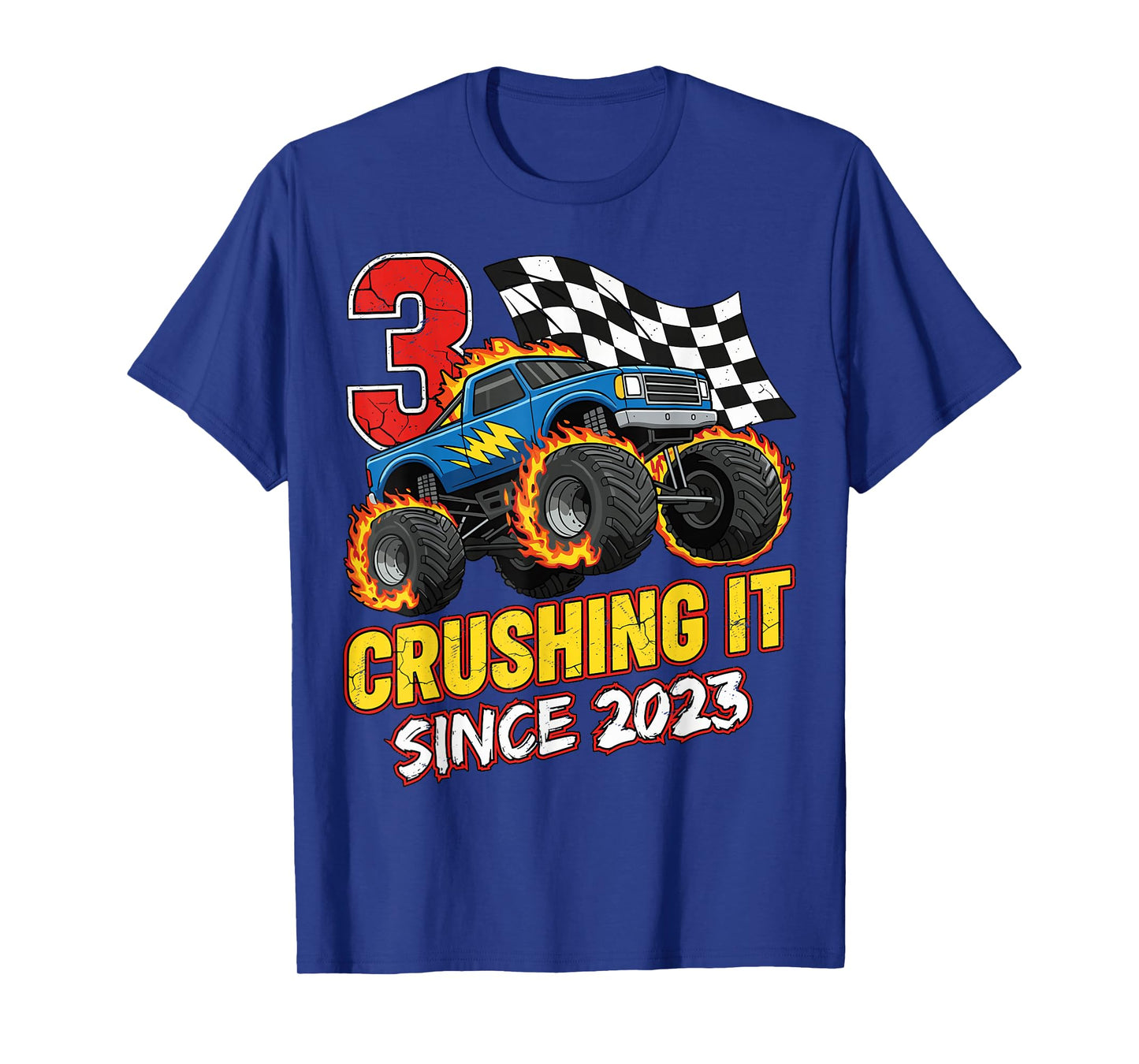 Birthday Monster Truck 3 Year Old Boys 3rd Party Born 2023 T-Shirt