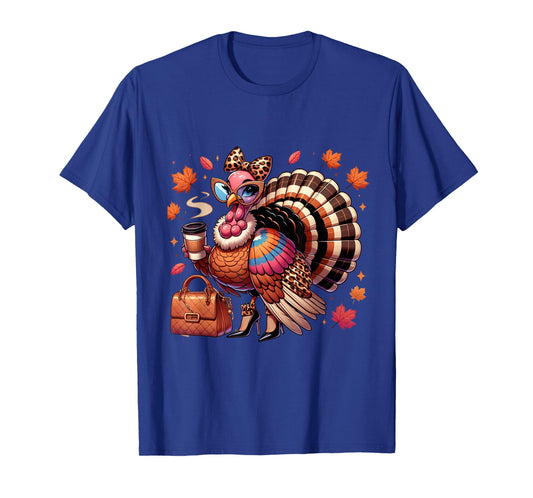 Turkey Coffee Lover,Funny Thanksgiving Fall Outfit Women T-Shirt
