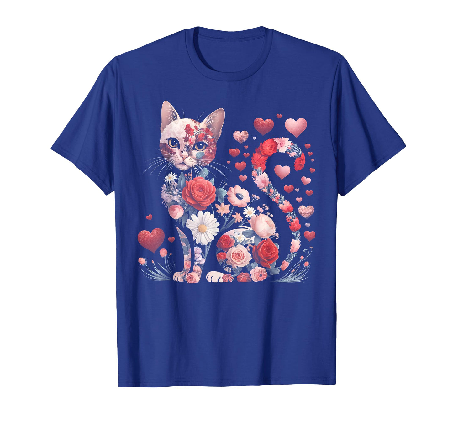Happy Meowentine's Day Cute Girls Cat Valentines Day Hearts T-Shirt