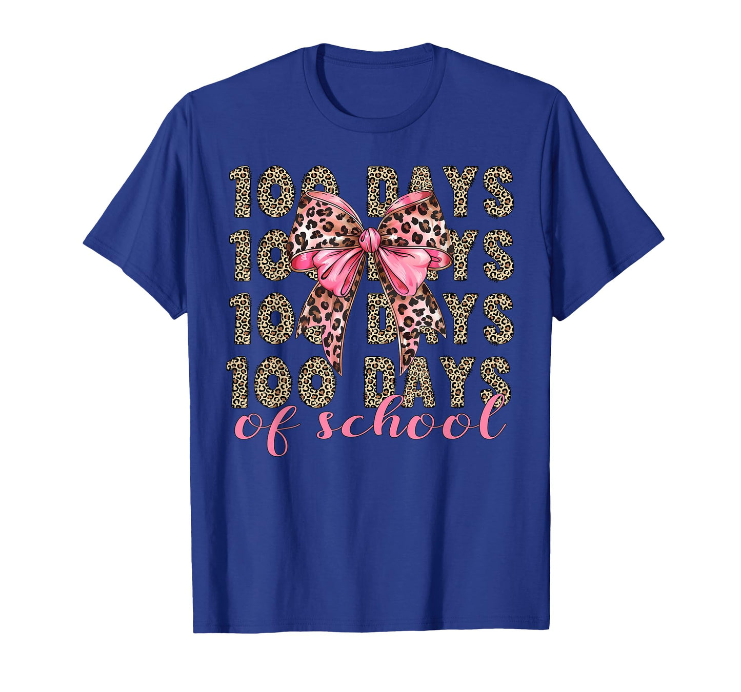 I Survived 100 Days of School 100th Day of School Leopard T-Shirt