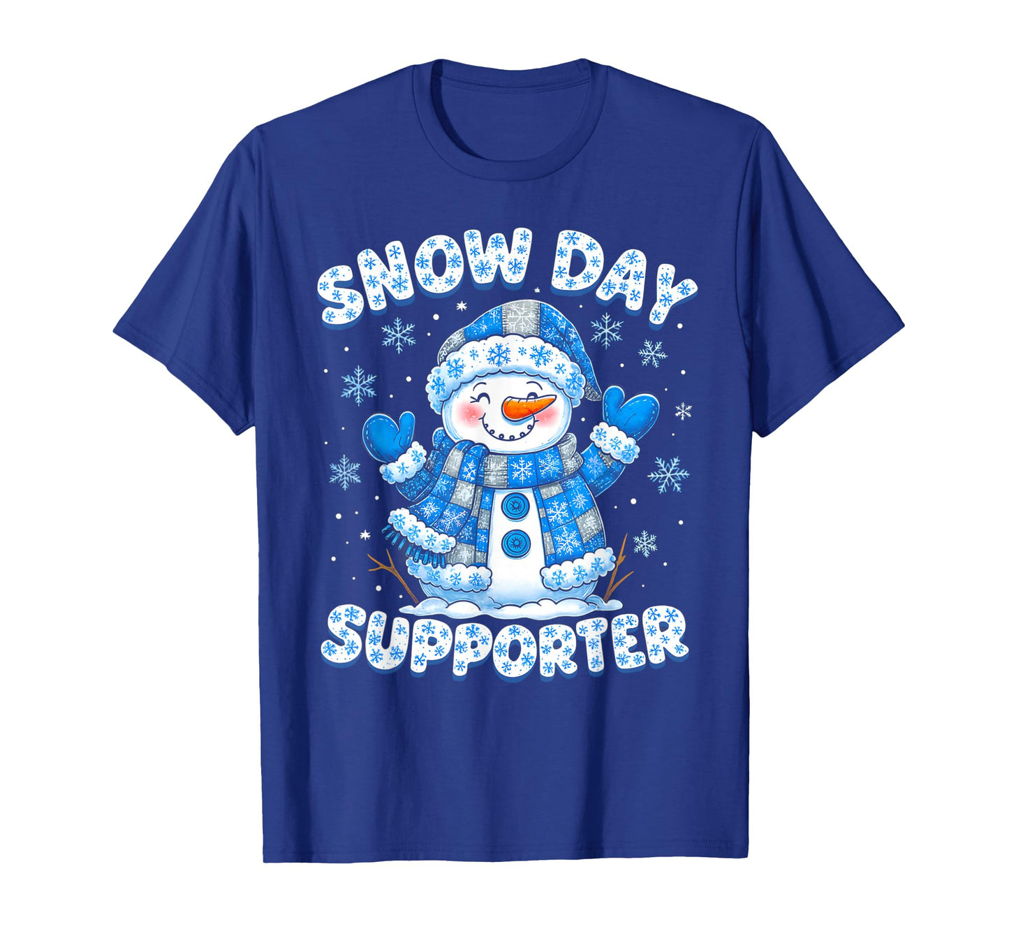 Snow Day Supporter Cute Snowman Snowflake Christmas Xmas Kid T-Shirt