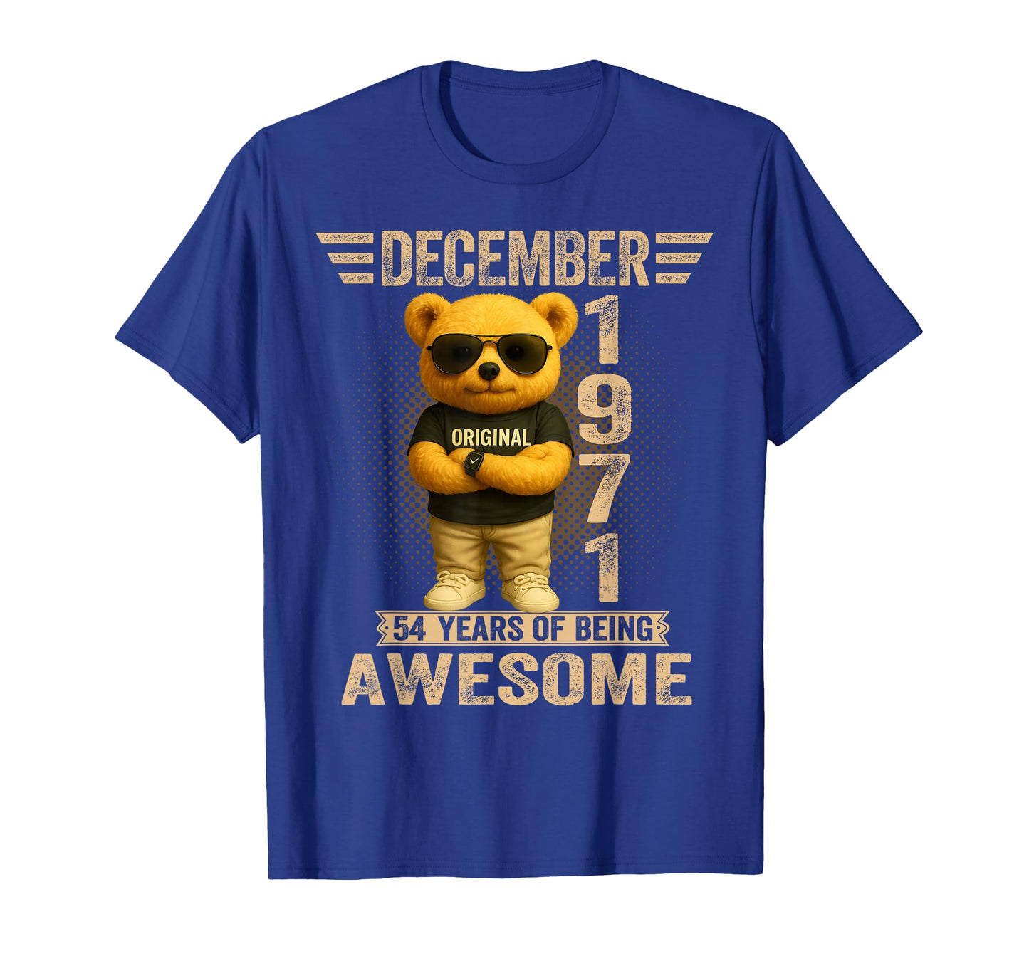 54 Year Old December 1971 Teddy Bear 54th Birthday Men Women T-Shirt