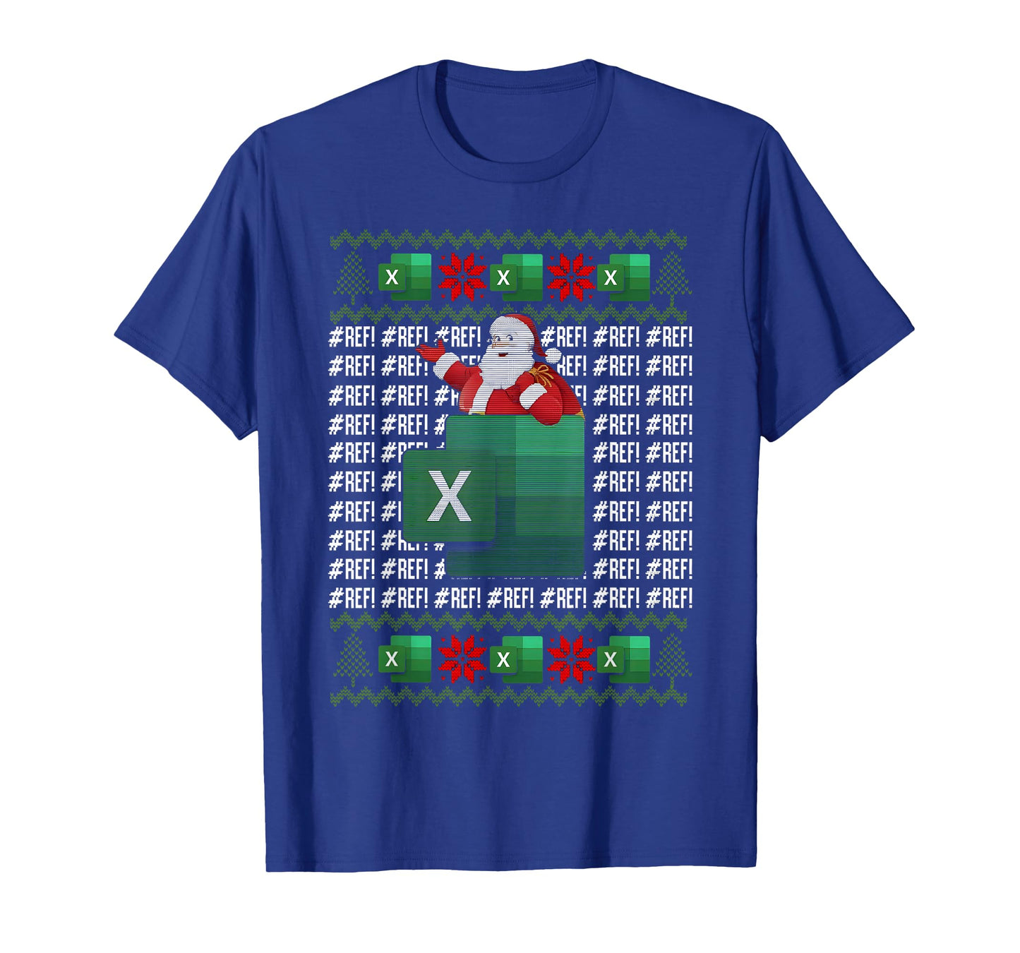 Excel Ref Error Spreadsheet Santa Claus Accountant Christmas T-Shirt