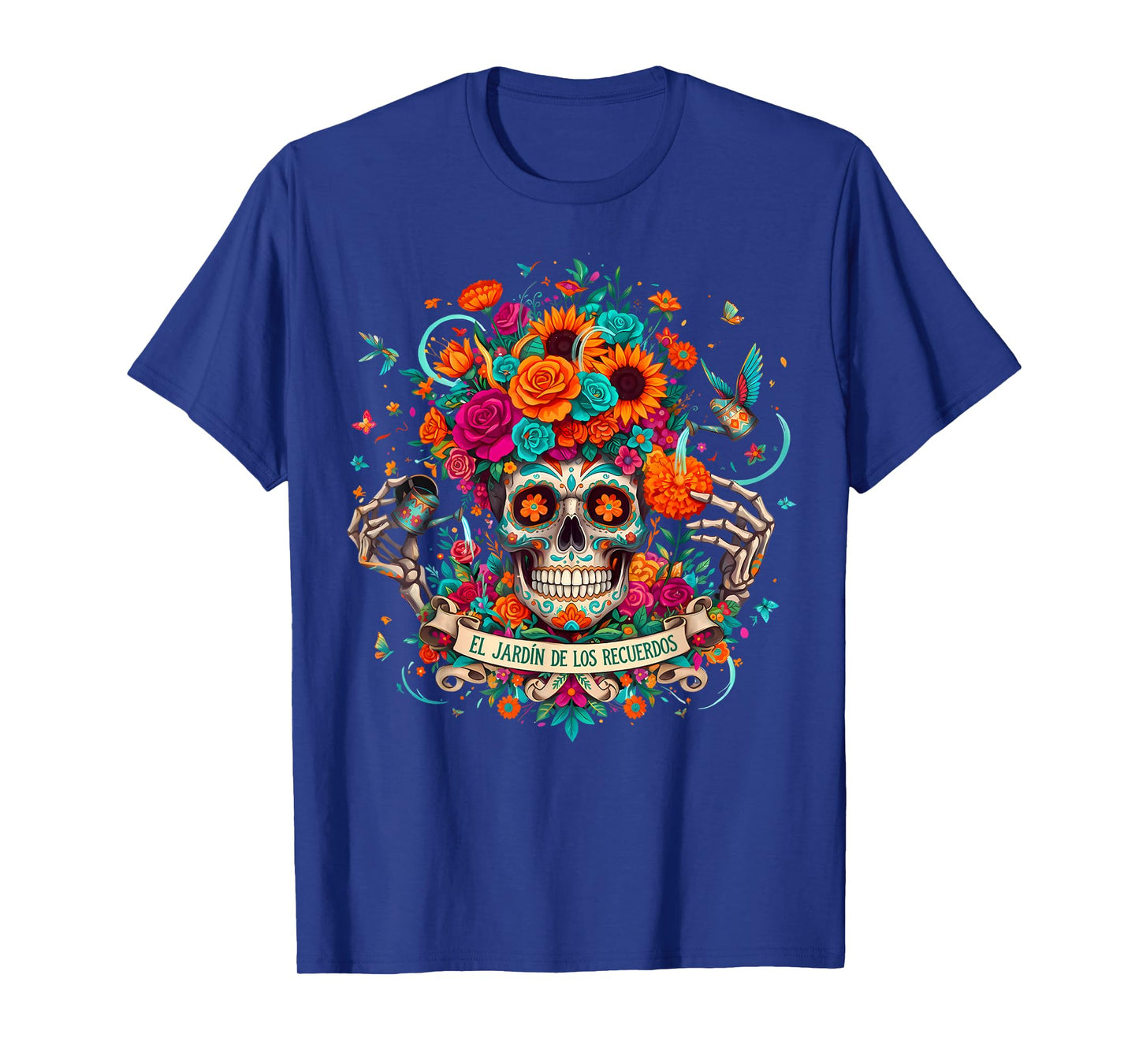 Floral Sugar Skull Día De Los Muertos Day of The Dead T-Shirt