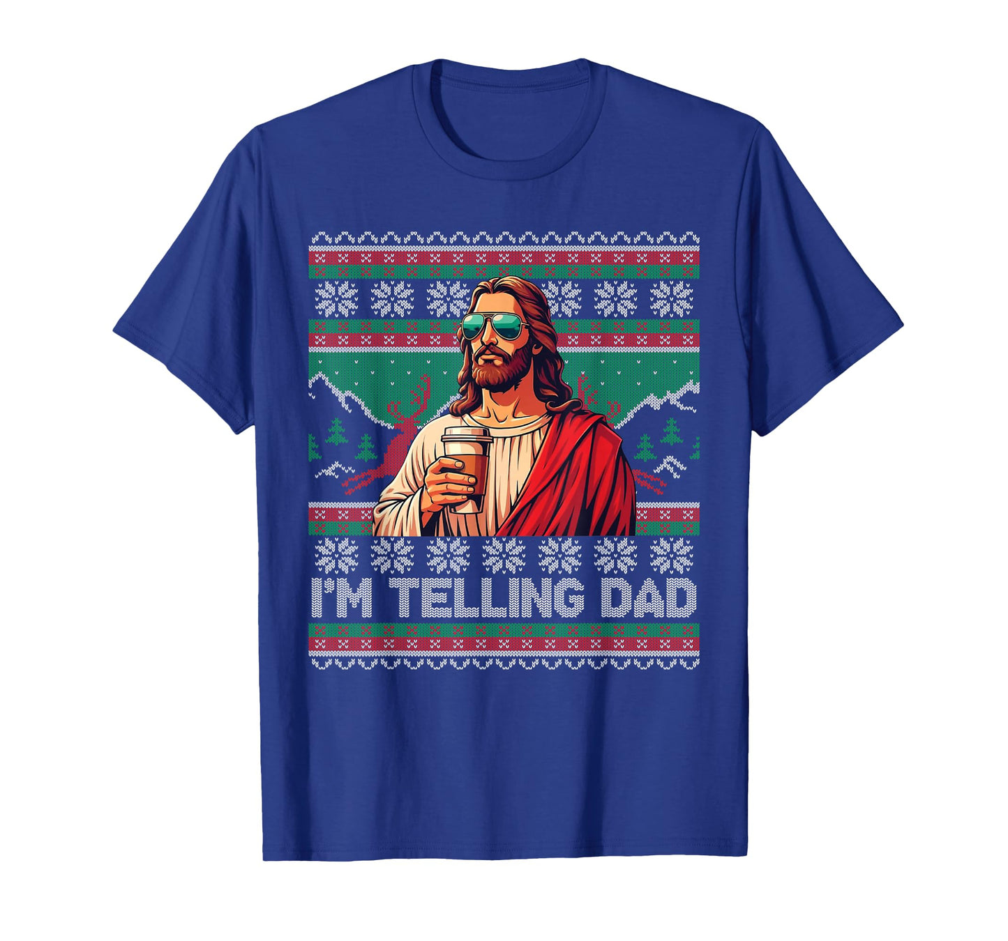 Funny Christian Jesus I'm Telling Dad Christmas Ugly Sweater T-Shirt
