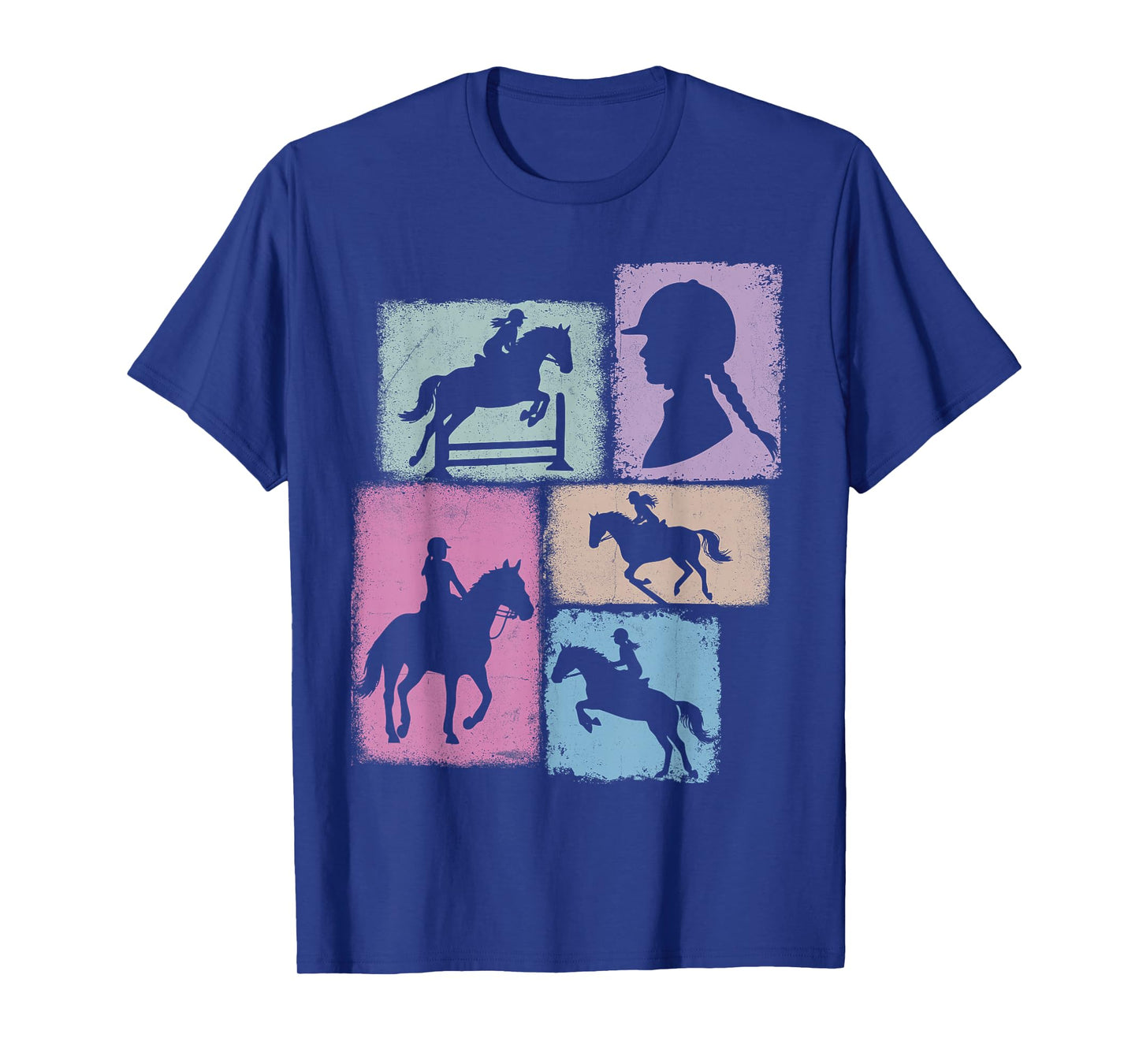 Equestrian Collage Horsewoman Women Kids Horse Riding Youth T-Shirt