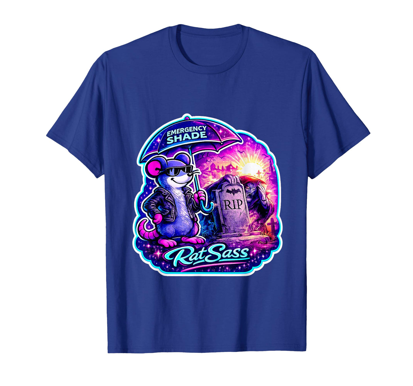 Emergency Shade Funny Spooky Graveyard Sarcasm Design T-Shirt