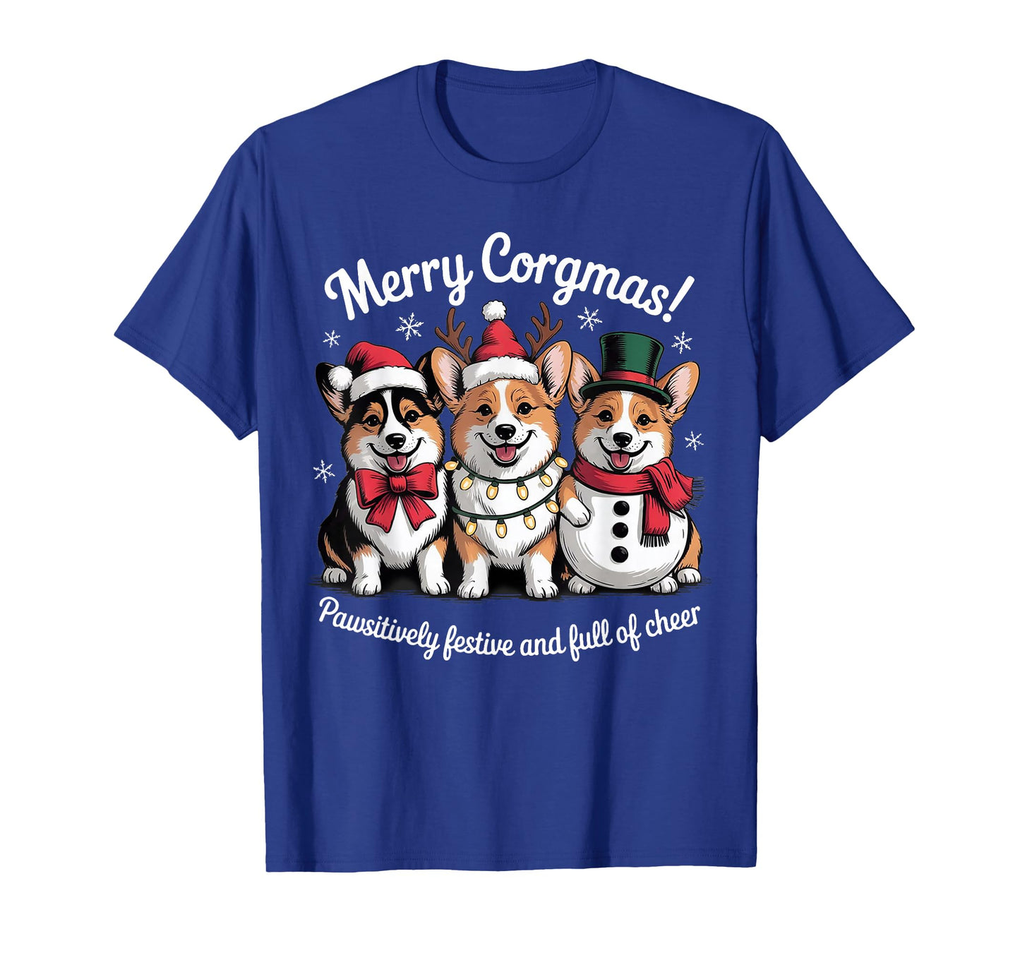 Christmas Corgi Merry Corgmas Pawsitively Festive and Cheer T-Shirt